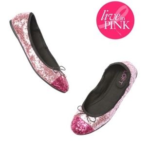 Loft Breast Cancer Ballet Shoes - Size 6.5